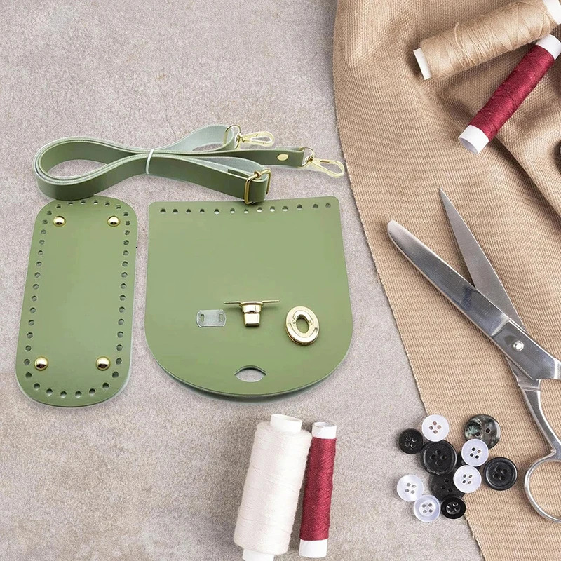 7pc Set Handmade Bag Bottom Flap Cover Hardware For Bags DIY Handbag Shloulder Straps Knitting Crossbody 250311