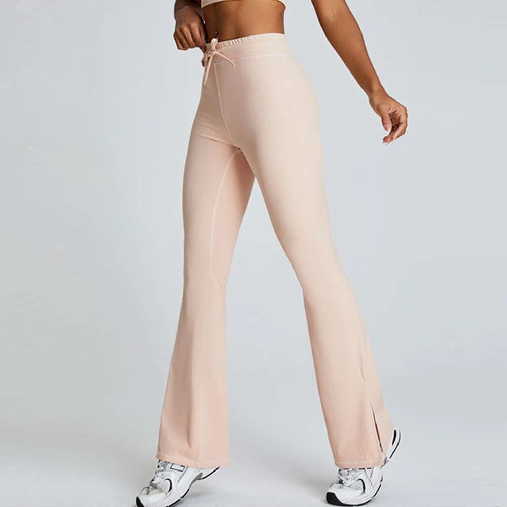 Women High Waist Threaded Flare Slim Solid Color Elastic Butt Lift Skinny Yoga Leggings Gym Fiess Runing Pants