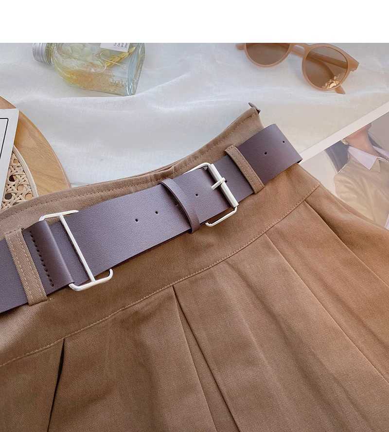 2023 A-line Skirts with Belt Women High Waist Short Skirt Buttons Skirt Female Clothing Female All-matchT250311