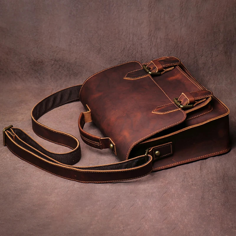 GURO Retro Real Leather Messenger Bags Men and Women Shoulder Bag Natural Cowhide Crossbody Casual Handbag Luxury Cambridge 250304