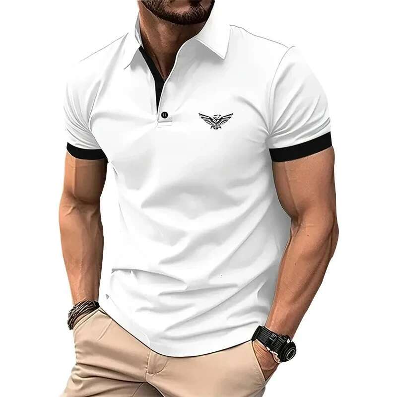 New Summer Men's Shorts Sleeve Polo Men Tee Shirt