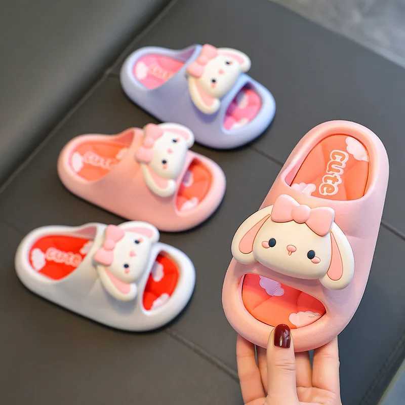 2024 Summer Girls Slippers Children Sandals Slippers Princess Cartoon Indoor Non-slip Bathroom Bath Cute Soft Sole Kids SlippersT250311