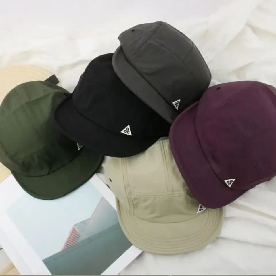 Adjustable Retro Quickdrying Short Brim Baseball Caps Summer Outdoor Sunscreen Casual Versatile 5flap Tooling Camping Hat 250311