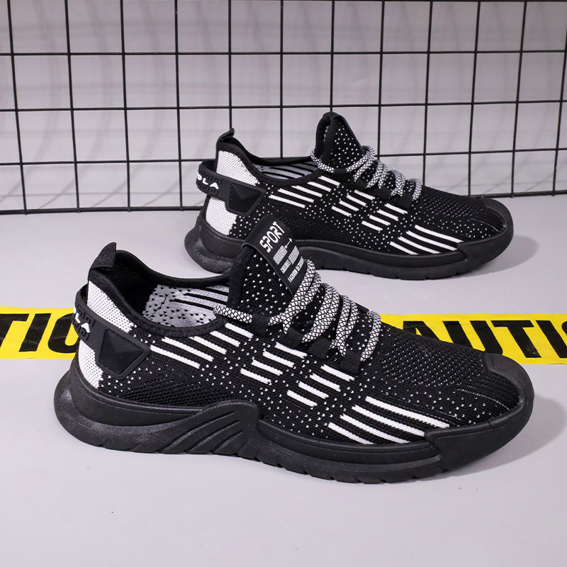 2025 Internet Celebrity Men's Sneakers Real Flying Woven Mesh Casual Shoes Ultra Light Breathable Running Shoes Outdoor Trend Versatile