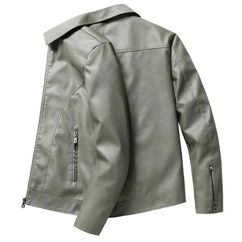 Spring Autumn Leather Jacket Men Casual Motorcycle Biker Jacket Coats Mens Vintage Outwear Man Fashion Jacket Male Plus Size 8XLT250311