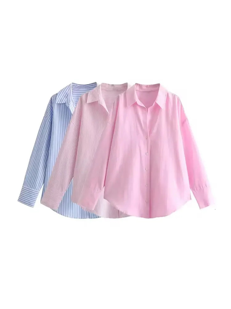 TRZALoose Asymmetric Shirts for Women Long Sleeve Front Button Female Blouses Chic Tops Fashion 250311