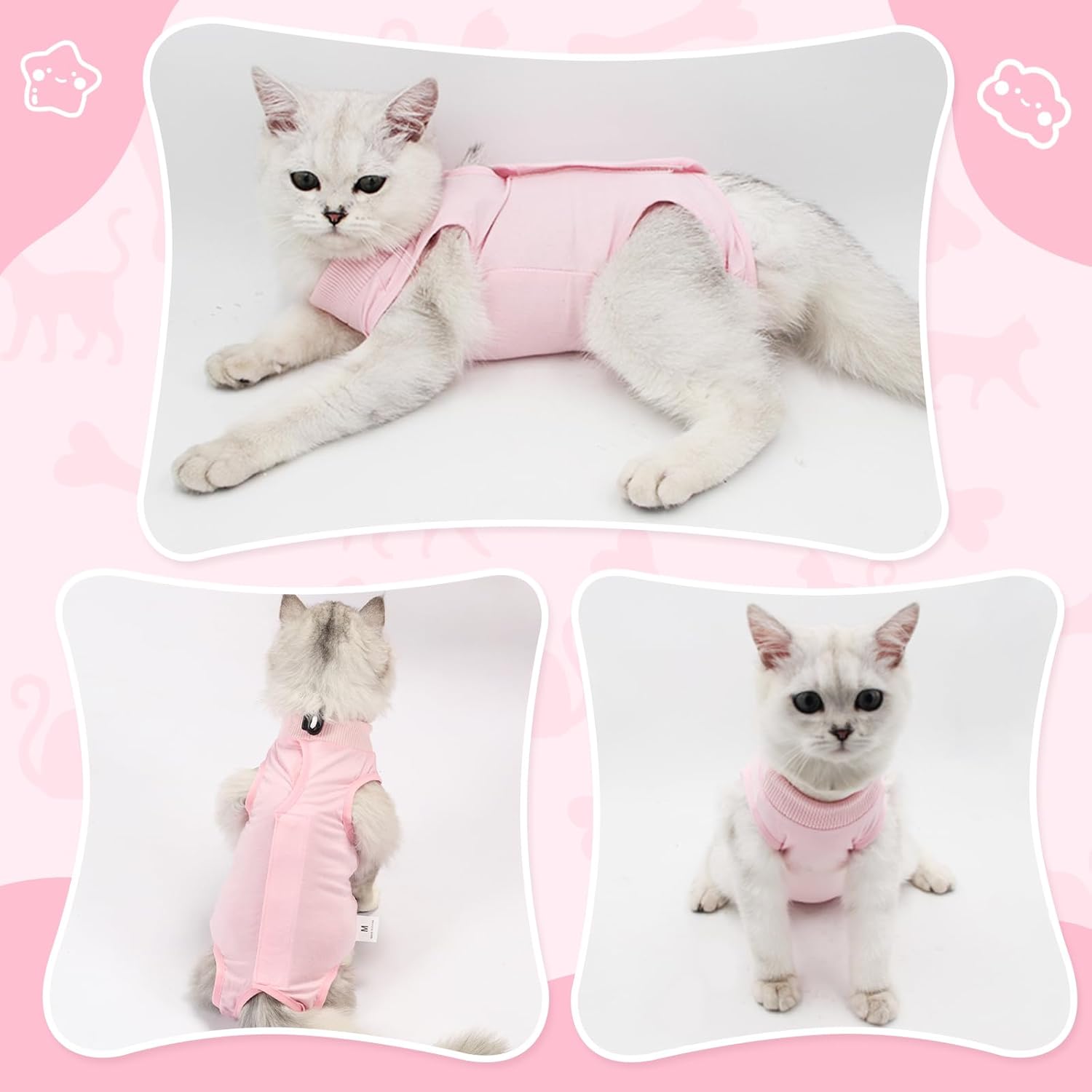 Cat Recovery Suit for Surgery, Abdominal Wound and Skin Protection, Breathable Onesie Alternative to E-Collar