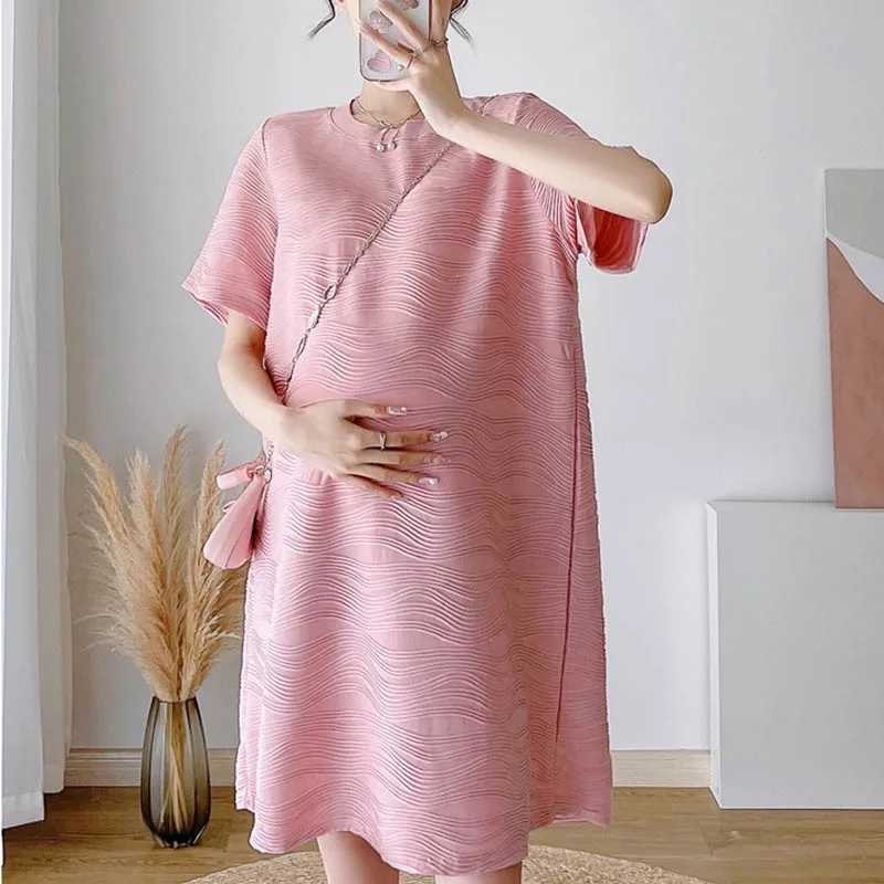 Maternity Dress Summer Fashions Version Loose Maternity Dress Summer Long Holiday Pregnant Women Skirts Vestidos De FotografaT250311