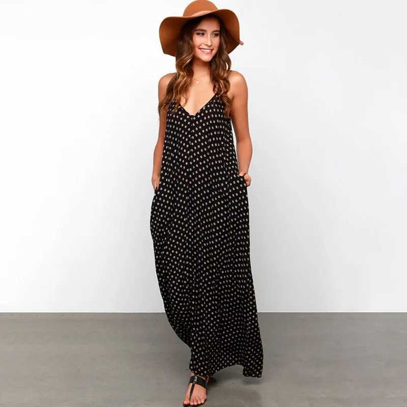 Women Summer Polka Dot Dresses 2022 New Trend Mom Ladies Sleeveless Costumes Europe and AmericaHoliday Beach V-Neck VestidosT250311