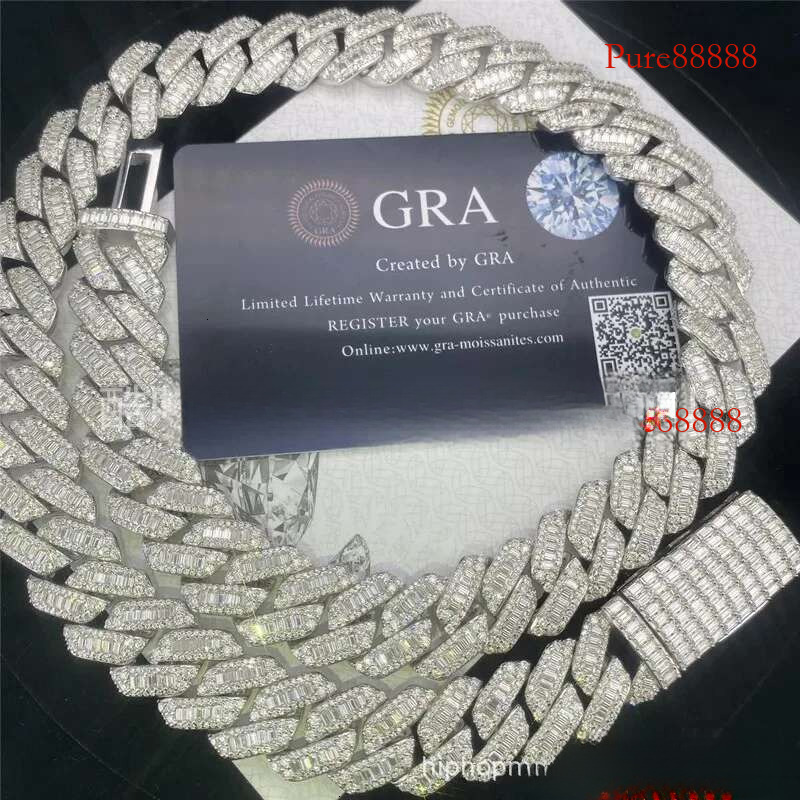 Best Seller Maipai 15mm Square Claw Embedded Rhie S Sier Cuban Chain Hip Hop Necklace For Men And Women