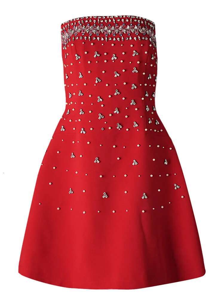 LGRQ Women's Dia Spliced Dress Fashion Slash Neck Sleeveless High Waist Evening Party Dresses 2025 Summer New Tide 3Wq6859