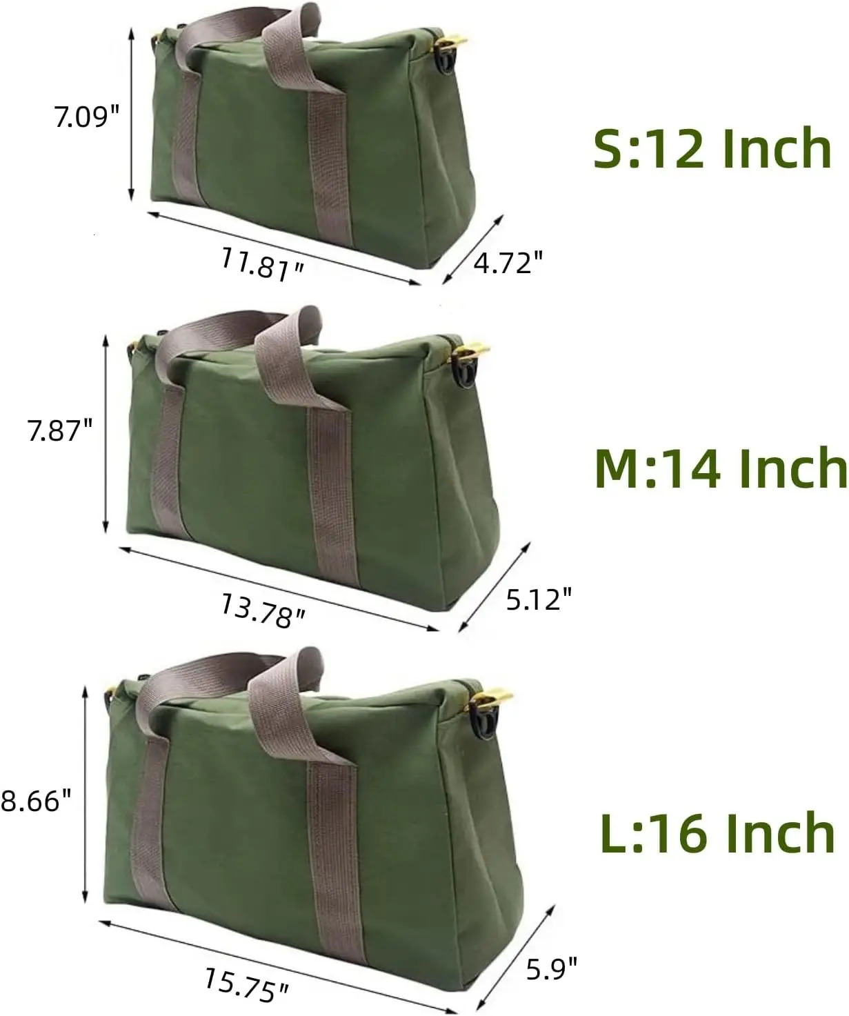 Wide mouthed tool bag canvas heavy storage large capacity tote 250311