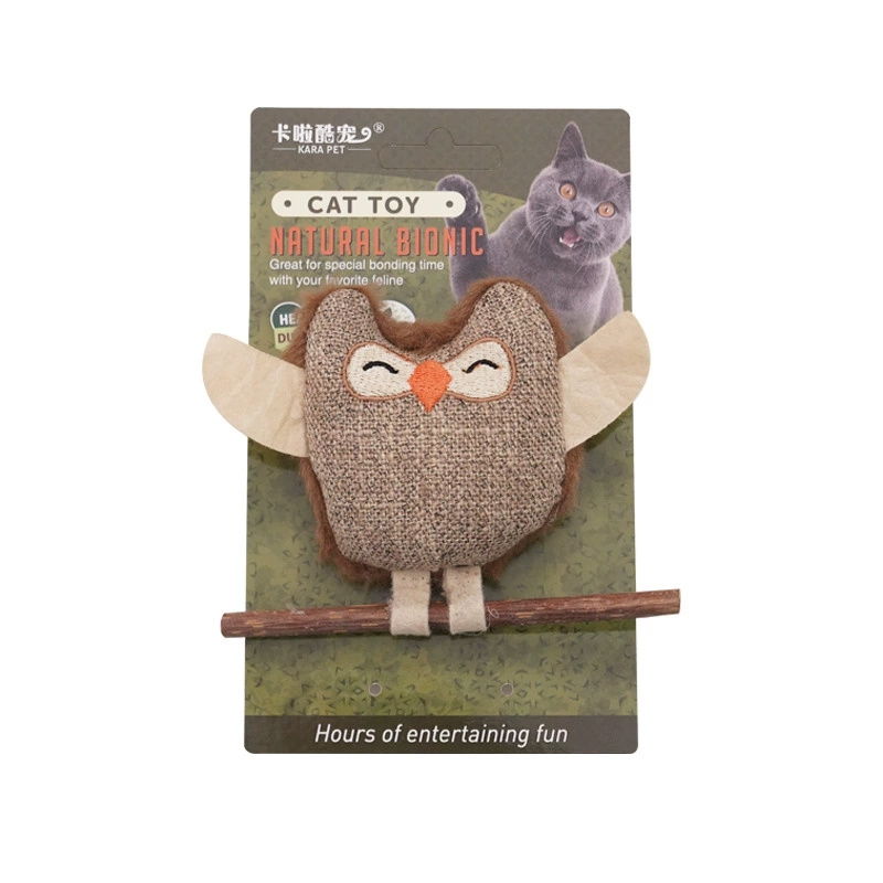 Owl Bite-Resistant Catnip Feathered Teething Toy - Perfect for Dental Health of Your Cat