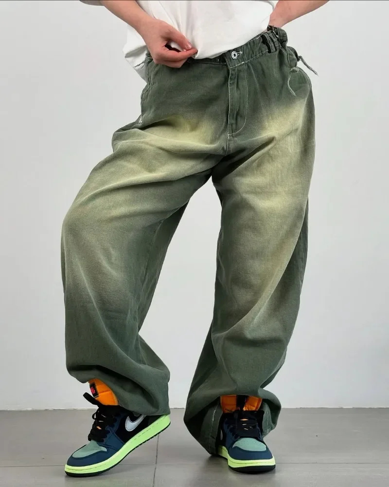 Goth Girl Retro Harajuku Hiphop High Street Jeans Women Y2k American Fashion Waist Washing Wideleg Pants Trousers 250311