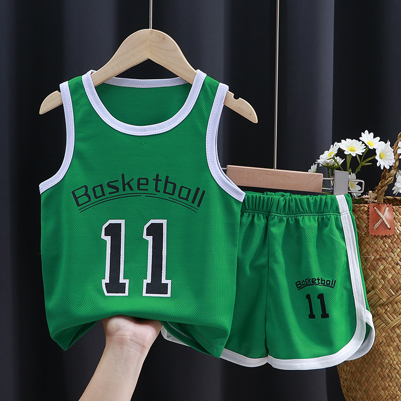 New Children's Clothing, Quick Drying Clothes, Sportswear Set, Boys' Sleeveless Baby Basketball Suit, Summer Vest Shorts
