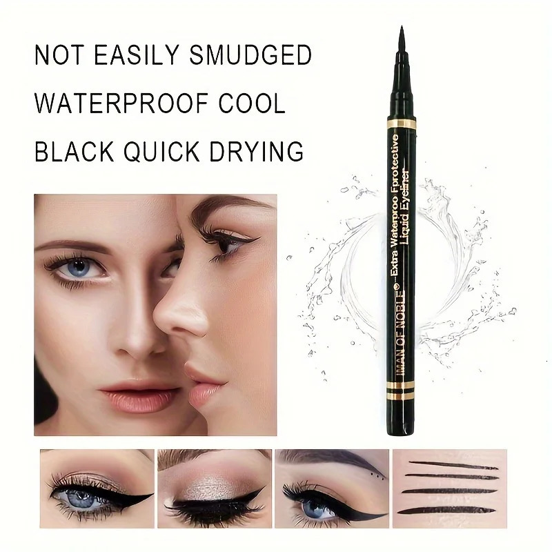 2PCS Ultra Black Mascara Eyeliner Set with Thick Curly Eyelashes and Long Eyelashes 250311