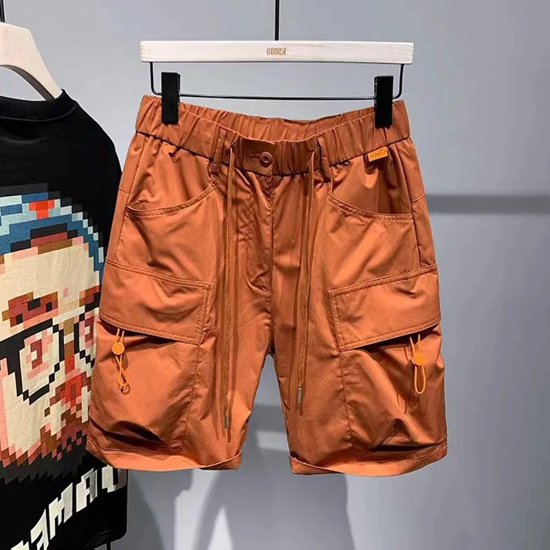 Multi-pocket workwearinsYouth Pure Cotton Casual Shorts Mens Summer Street Fashion Loose Straight Shorts 250310