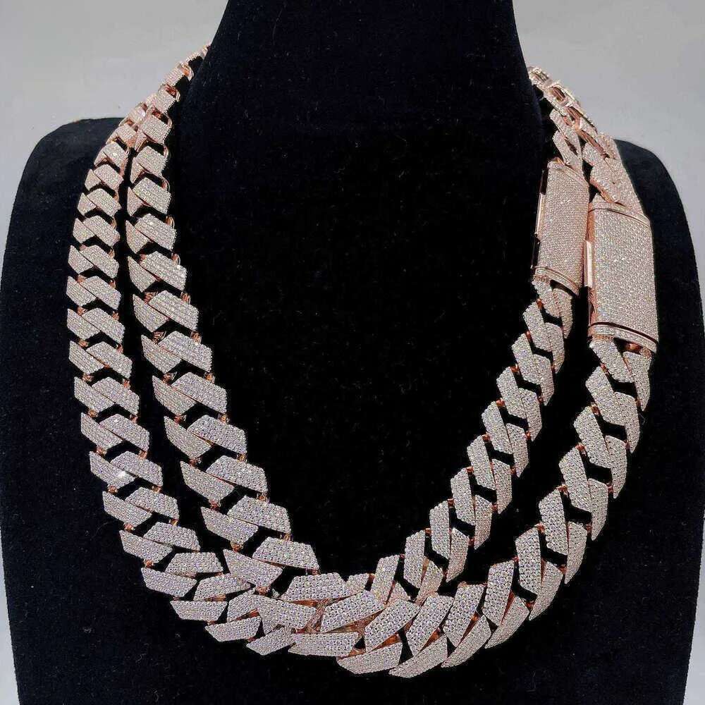 Sterg Sier VVS Mosan Diamond Cuban chain hip hop necklace