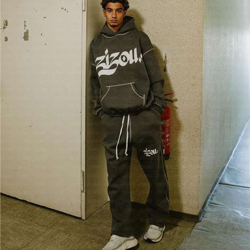 Autumn Fashion Brand Letter Print Reverse Line Sweater Y2K Hip Hop Street Wear Men's and Women's Pullover Top