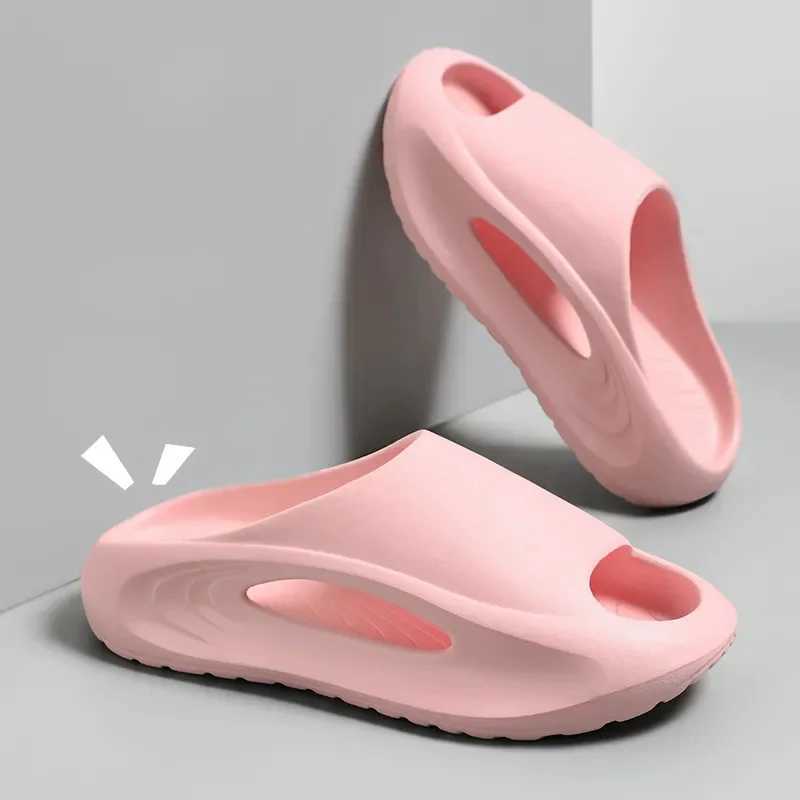 Couple sandals for summer outdoor wear soft breathable slippers for men and women non slip for home use E-shaped mop solid color sports gymXJ250311