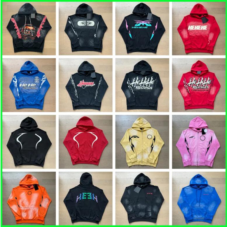 Hellystarhoodie Designer Zip Up Hoodie Helled Star Hoodie For Man Woman Y2k Tracksuits Sports Suit Pants Pullover Vintage Street Graffiti Sweatshirts Hoodie 1Fe