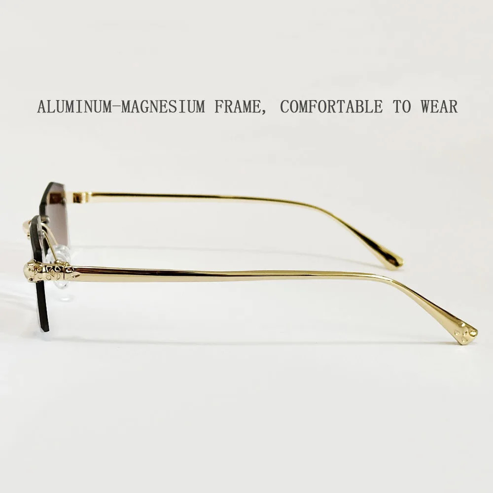 In Rimless Sunglasses Women Trendy Fashion Glasses Sunscreen Shades Luxe Femme Lenses De Sol Femme Lunette Soleil Femme 250311