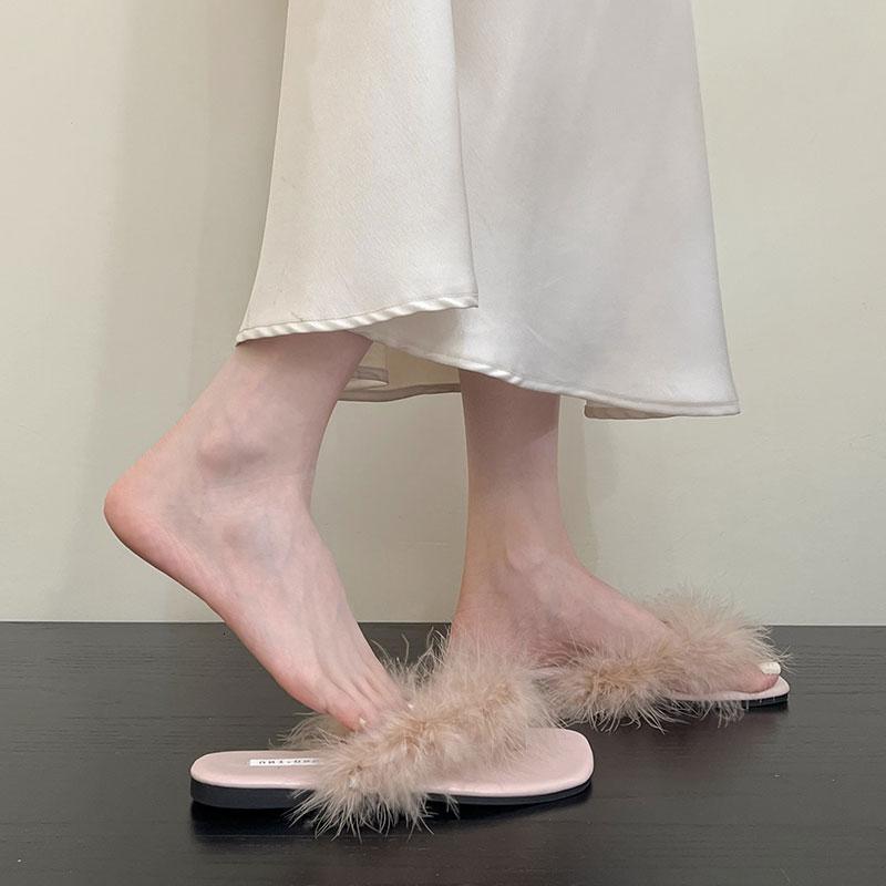 Women s Slimming Sandals For Summer 2025 Fashionable Designer Sandals Multifunctional Outdoor Casual Flat Fur Slippers New Low Heel Slippers Flip Flop