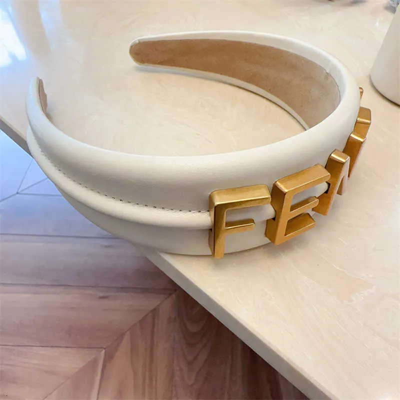 Classic F-Letter Brand Designer Headbands for Women Brown Wide-brimmed Thicken 4Seasons HairBands 6 HeadWrap Cloth Fabric Headwear Leather hea