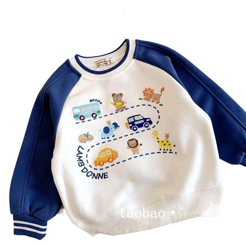 Ddmyshoesvip Children S Spring Autumn New Car Track Color Blocked Boys Hoodie And Girls Undercover
