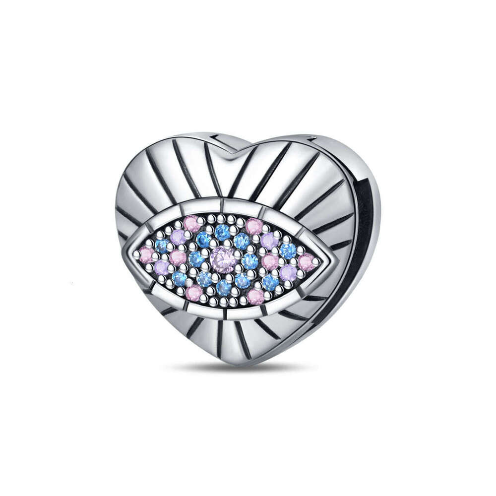 925 Sterling Silver Charm Flat Buckle Four Leaf Clover Eye Sun Hanging Bead DIY Jewelry Accessories Fit silver Snake Bracelet For women jewelry gift