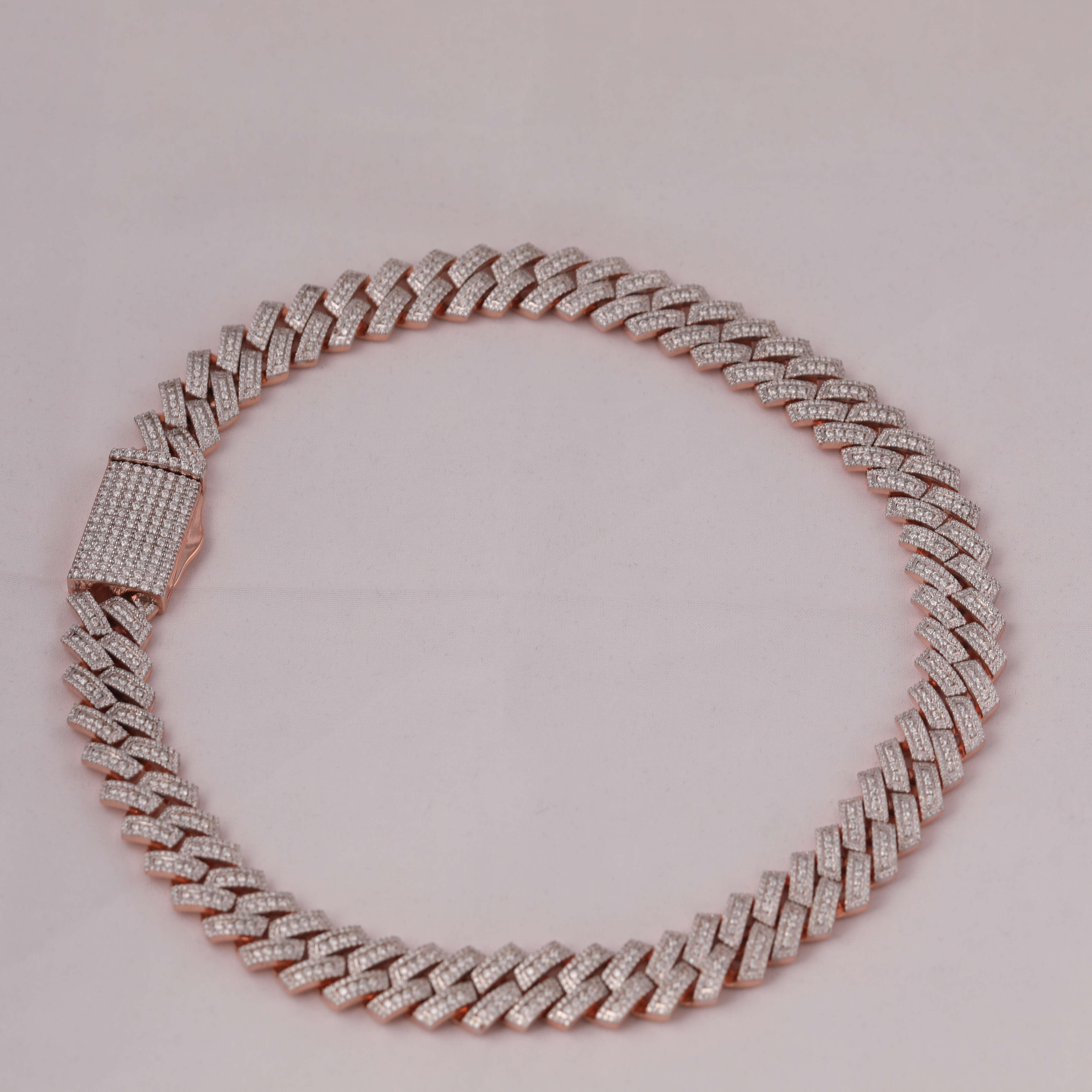 16MM 18INCH Hip Hop Moissanite Pave Setting Cuban TRENDY CUBAN CHAIN Sterg Sier Chain With Unique Box Clasp at the Back