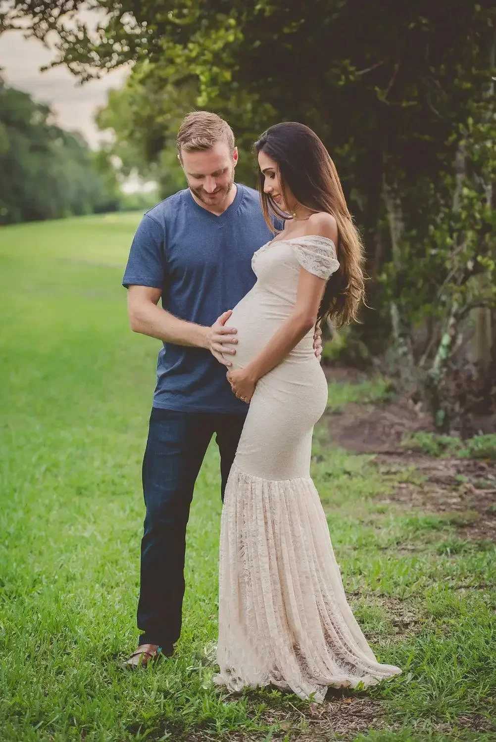Maternity Off Shoulders Sexy Lace Mermaid Dress Pregnant Women Baby Shower Shoot Photography Props Clothes Pregnancy Maxi GownT250311
