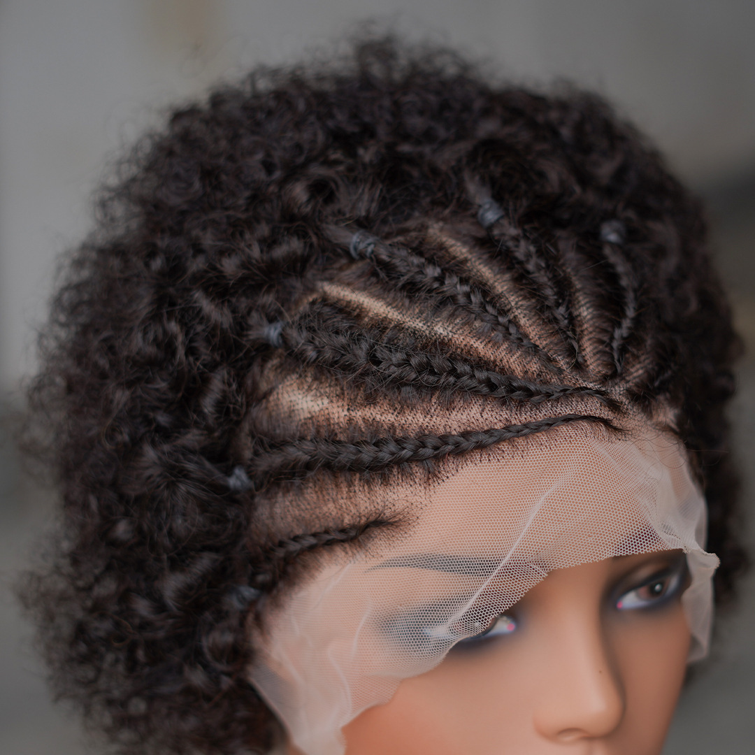 Lace Front Human Hair Wig with Tight Spiral Curly Design 13x4 Layout & Glue-Free Laying Flat Cap for a Natural Appearance