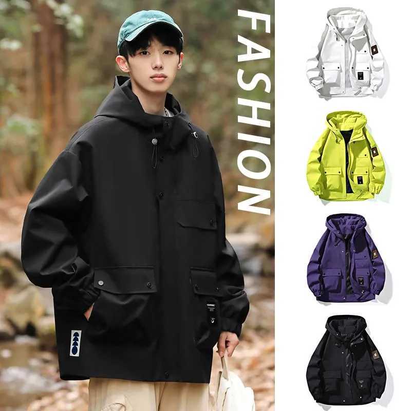 New 2024 Mens Waterproof Hiking Jacket Women Autumn Hooded Windproof Windbreaker Outdoor Hiking Camping Fishing Travel CoatsT250311