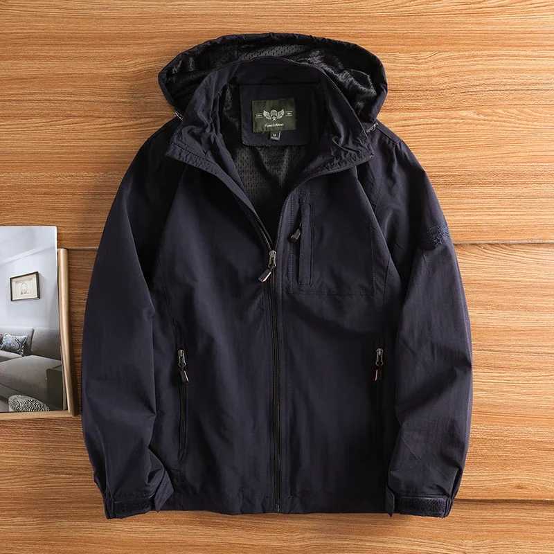UETEEY Windbreaker Jackets For Men Motorcycle Military Clothing Waterproof Male Hooded Jacket Camping Outdoor Hiking Mens CoatT250311