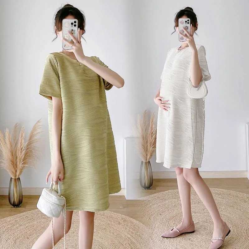 Maternity Dress Summer Fashions Version Loose Maternity Dress Summer Long Holiday Pregnant Women Skirts Vestidos De FotografaT250311