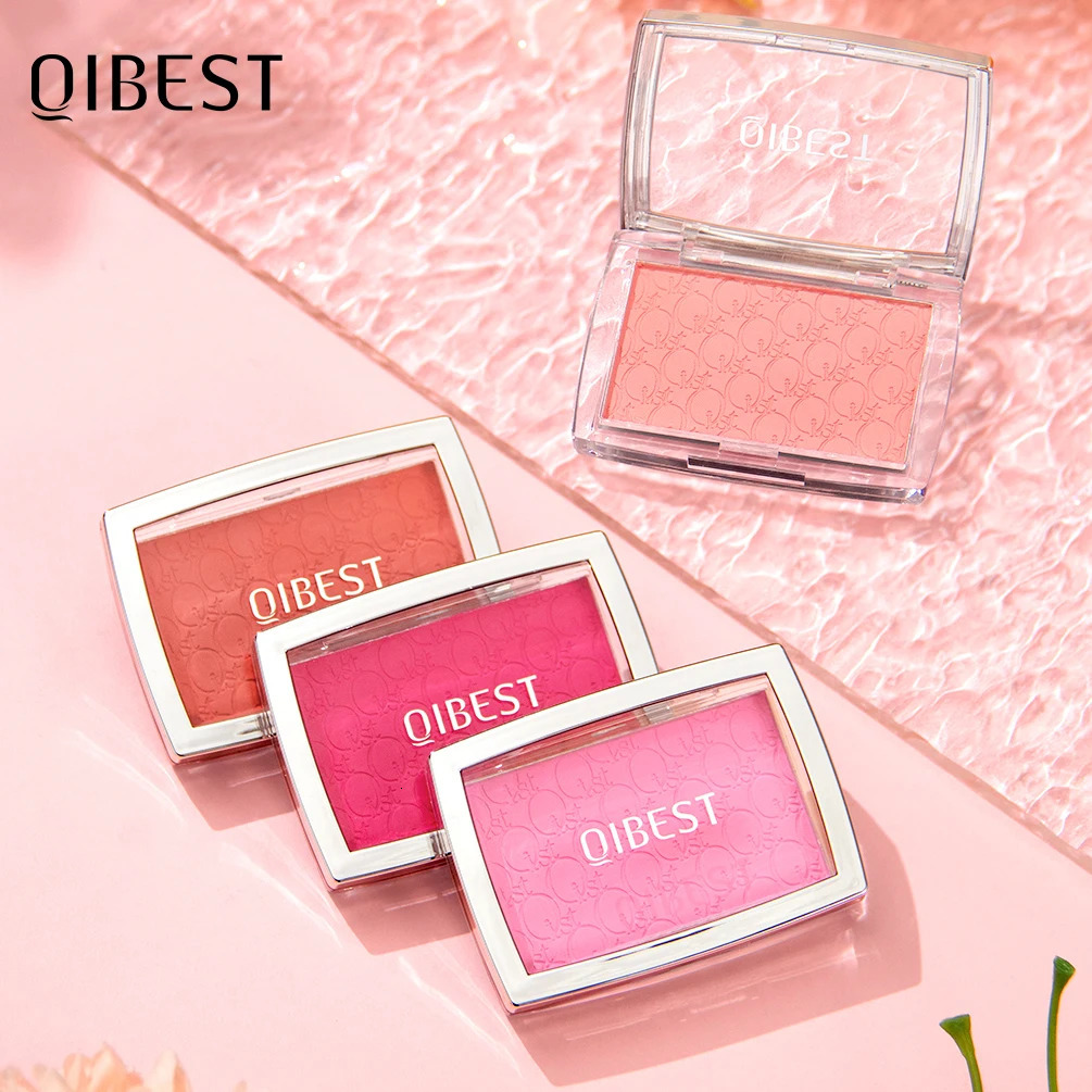 QIBEST Natural Cream Blush Palette Makeup LongLasting High Pigment Face Blusher Powder Facial Cheek Tint Rouge Women Cosmetics X251023