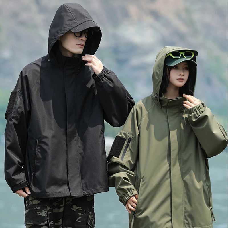 Outdoor Jackets Men Windproof Waterproof Hooded Women Jacket Hiking Camping Climbing Trekking Fishing Hunting Running CoatsT250311