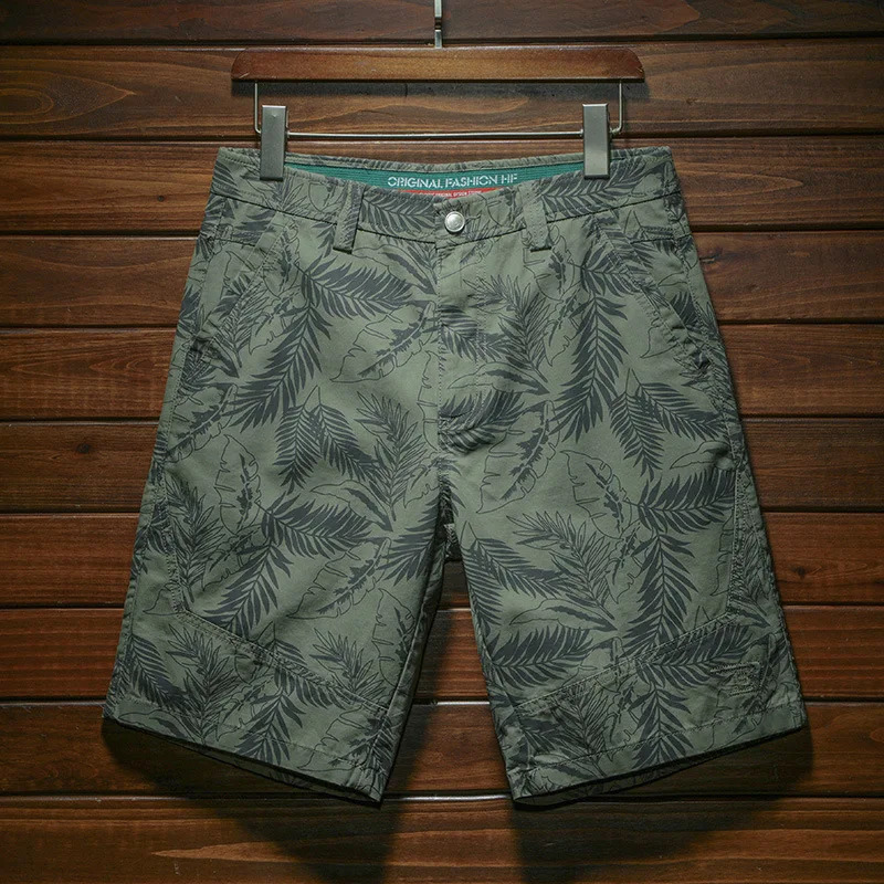 Fashion Printed Casual Shorts MenSummer Thin and All-Matching Outdoor Beach Capris Loose Breathable Cold Sports Fifth Pants 250310