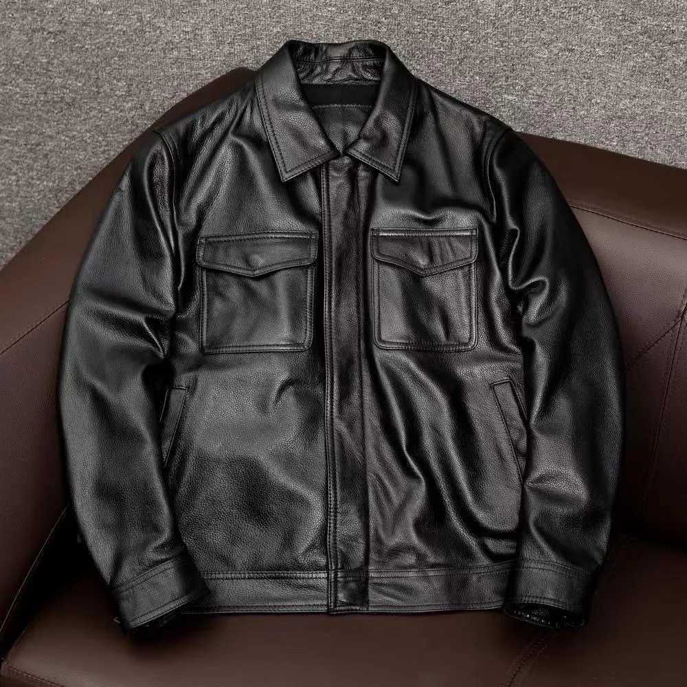 2025 Spring and Autumn New Fashion Trend Motorcycle Wear PU Leather Jacket Mens Casual Loose Comfortable Sports Large Size CoatT250311