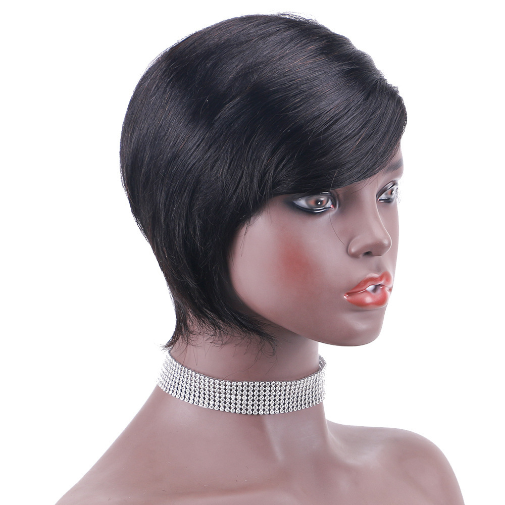 6 Inch Ombre Pixie Cut Wig - Real Human Hair Machine-Made Weft, Short Bob Style for a Stylish and Modern Look