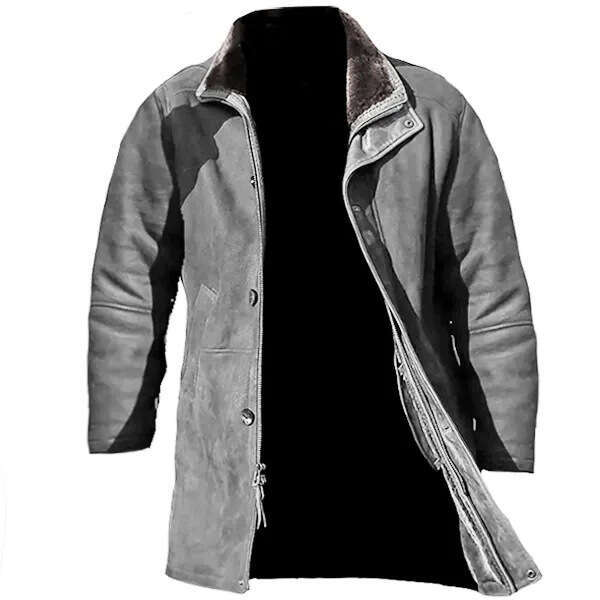 2023 Autumn And Winter Men's Mid Length Integrated Deer Fur Coat Jacket