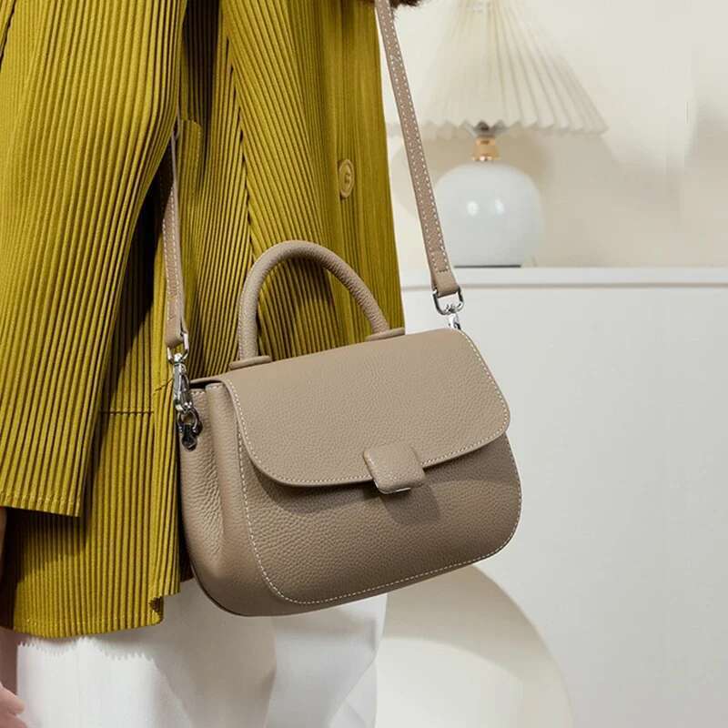 Burminsa Genuine Leather Saddle Small Shoulder Bags For Women 2025 Designer Crossbody Purses Top Handle Ladies Handbags
