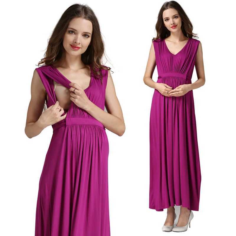 Emotion Moms Womens Long Summer Party Evening Dresses Maternity Breastfeeding Dress Pregnancy Dresses for Pregnant WomenT250311