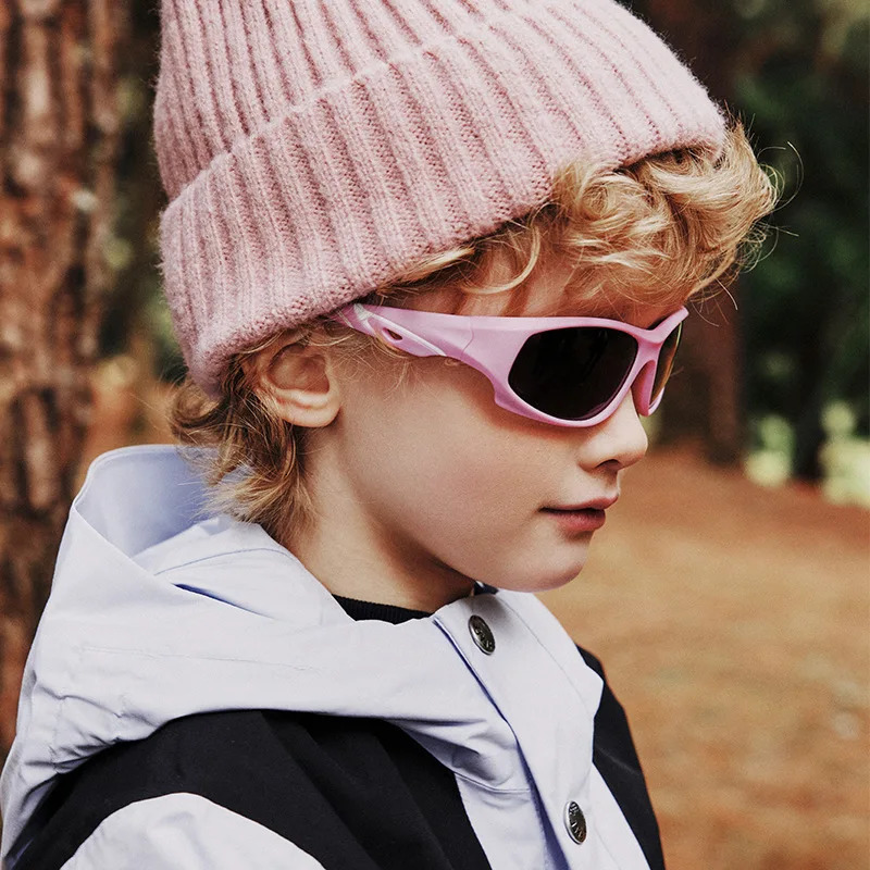 Fashion Kids Silicone Frame TAC Polarized Sun Glasses Soft TR90 UV400 Wrap Around Sport Sunglasses for Boys Girls Shades 250311