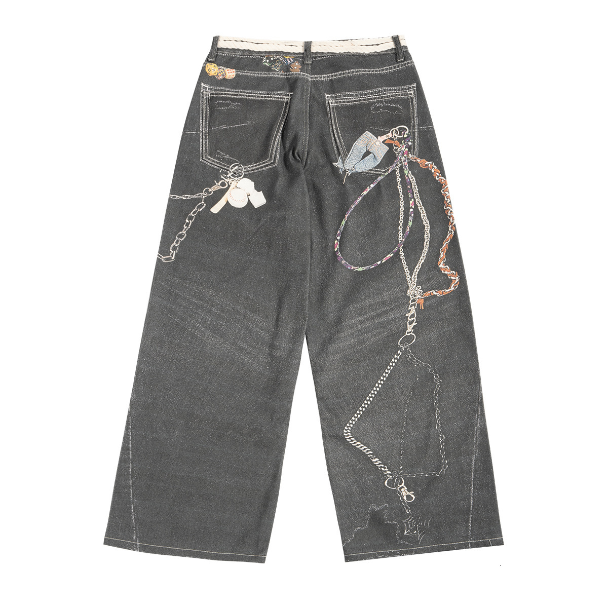 2025 New Button Style 3D Pattern Printed Jeans With Neutral Style Fashionable Designer s Original Niche High Quality Pure Cotton Men s Casual Pants