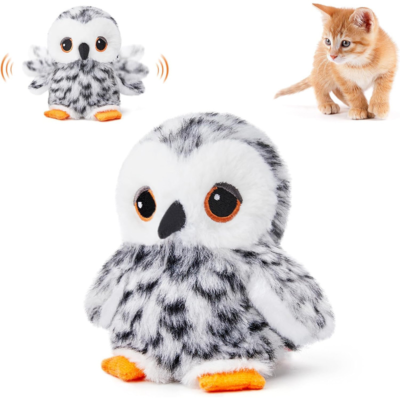 Potaroma Cat Toys Flapping Bird (DON'T FLY), Lifelike Chirping Cat Kicker (DON'T FLY), Rechargeable Touch Activated Interactive Kitten Toy