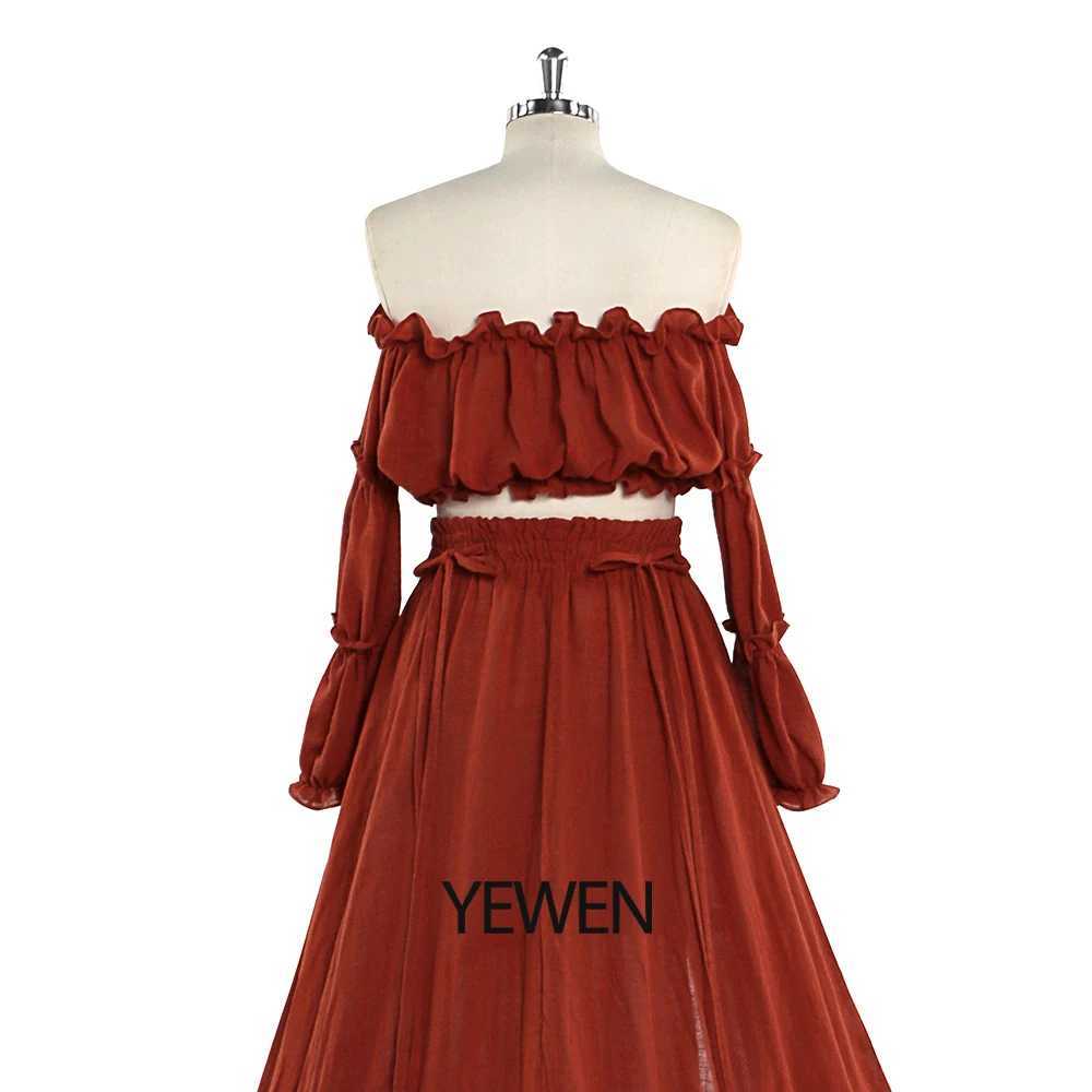 Elegant Off The Shoulder Maternity Dresses for Photo Shoot Long Elastic Waist Boho Maxi Dress Photography Dress YEWEN YW220912 X250224