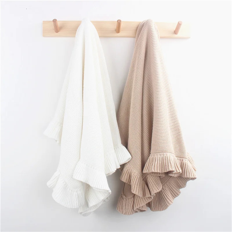 Knit blanket born 100% Cotton Infant Swaddle Wrap Sofa Throw Blankets Baby Receiving Crib Stroller Blanket Bedding Quilt 250218