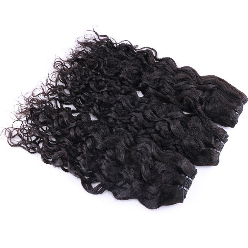 8 to 32 Inch Black Water Wave Human Remy Hair Bundles Natural Look High Quality Durable and Tangle Free Perfect for Versatile Styling and Everyday Wea
